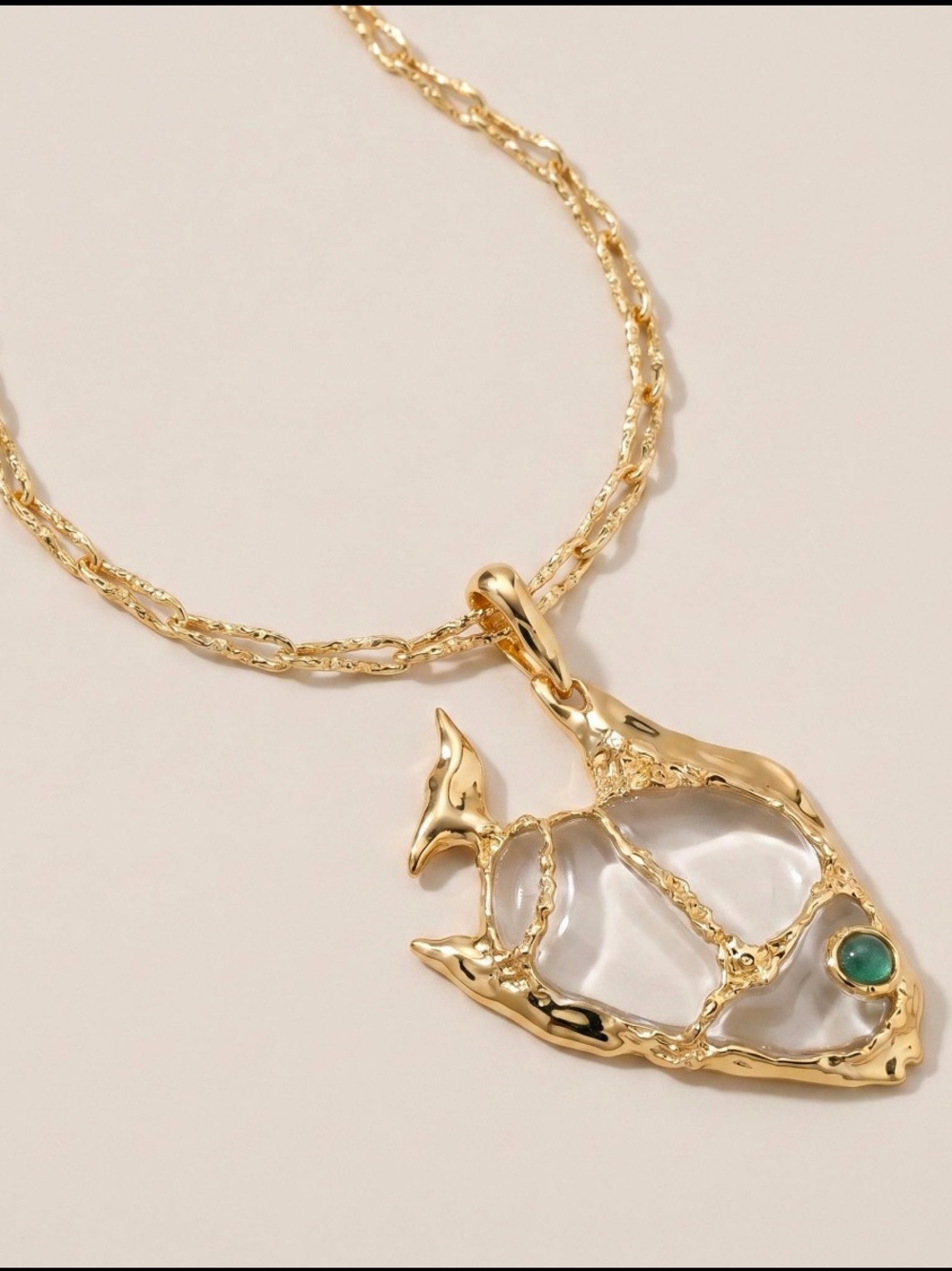 ALEXIS BITTAR • Liquid Lucite Angelfish Brut chain Necklace